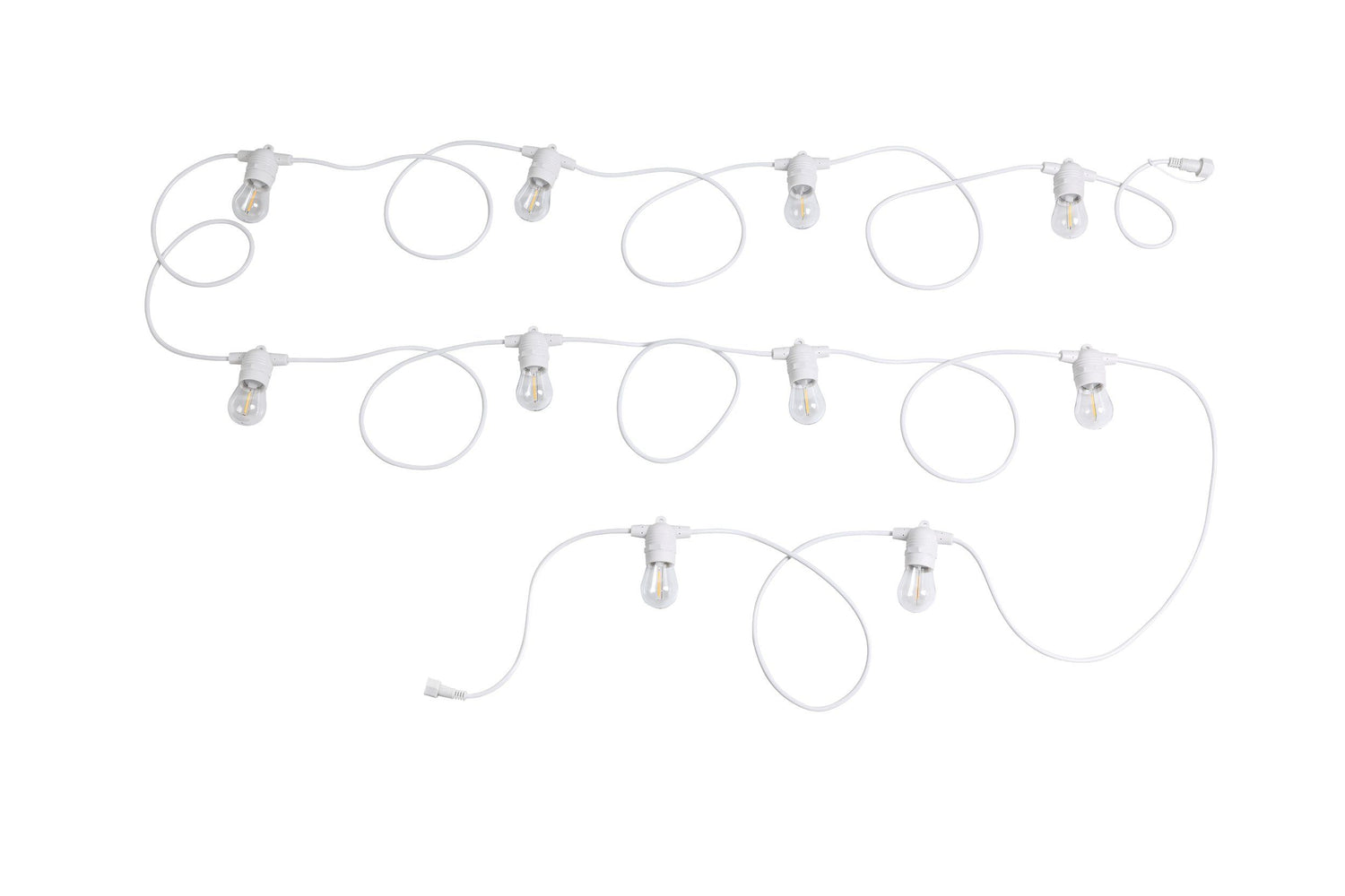 Festoon Extension White with 10-Light Warm White