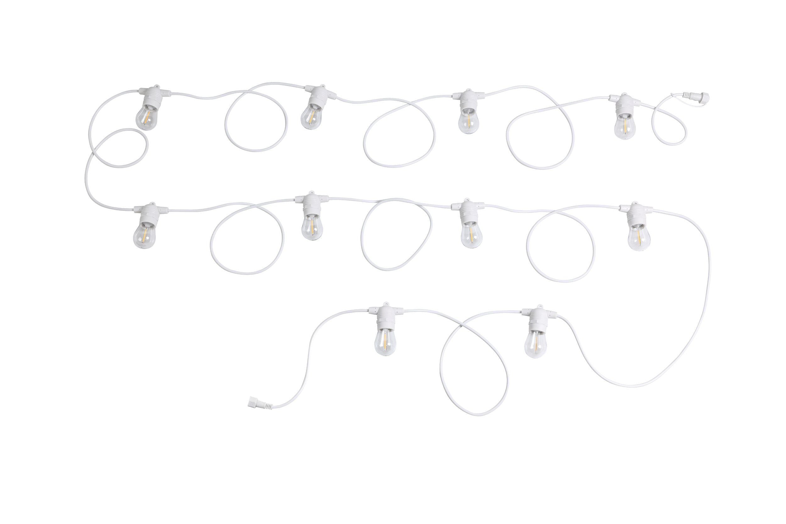 Festoon Extension White with 10-Light Warm White