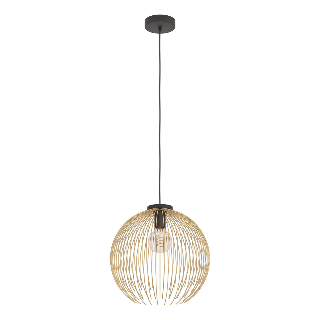 Venezuela Gold and Black Large Striped Metal Modern Pendant