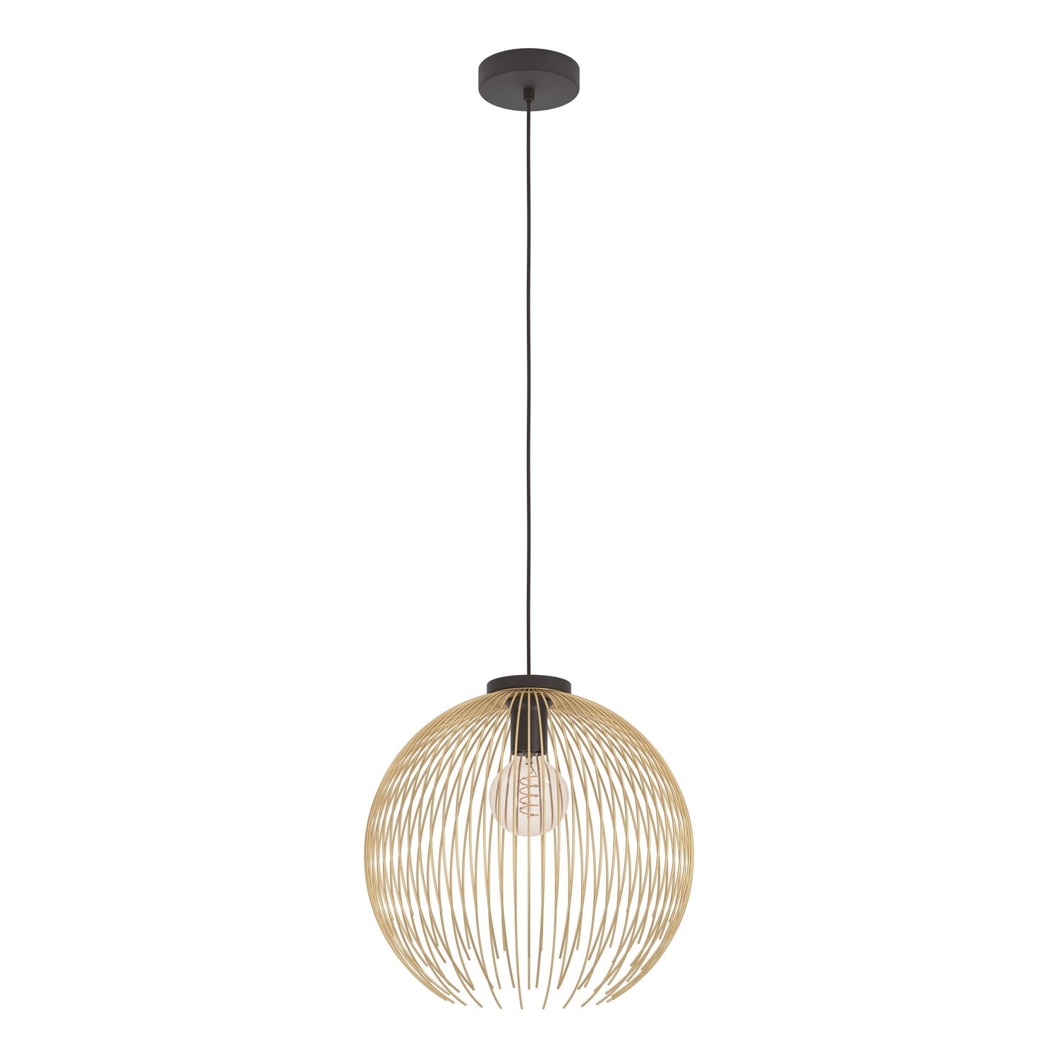 Venezuela Gold and Black Large Striped Metal Modern Pendant
