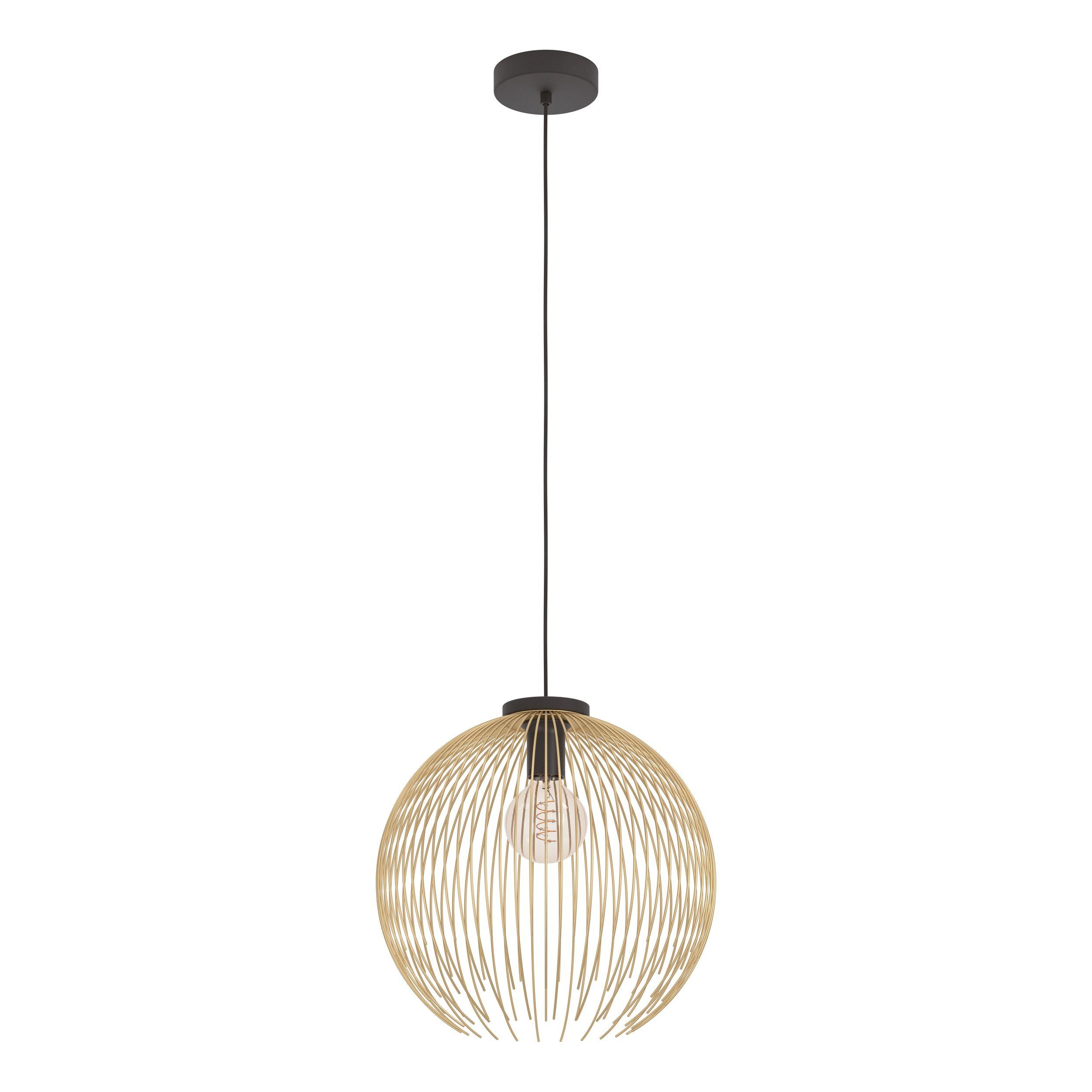 Venezuela Gold and Black Large Striped Metal Modern Pendant