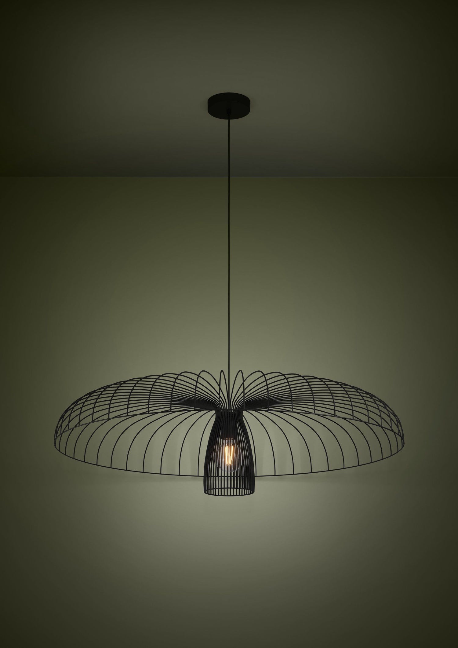 Champerico 98.5cm Black Mesh Cage Modern Industrial Pendant