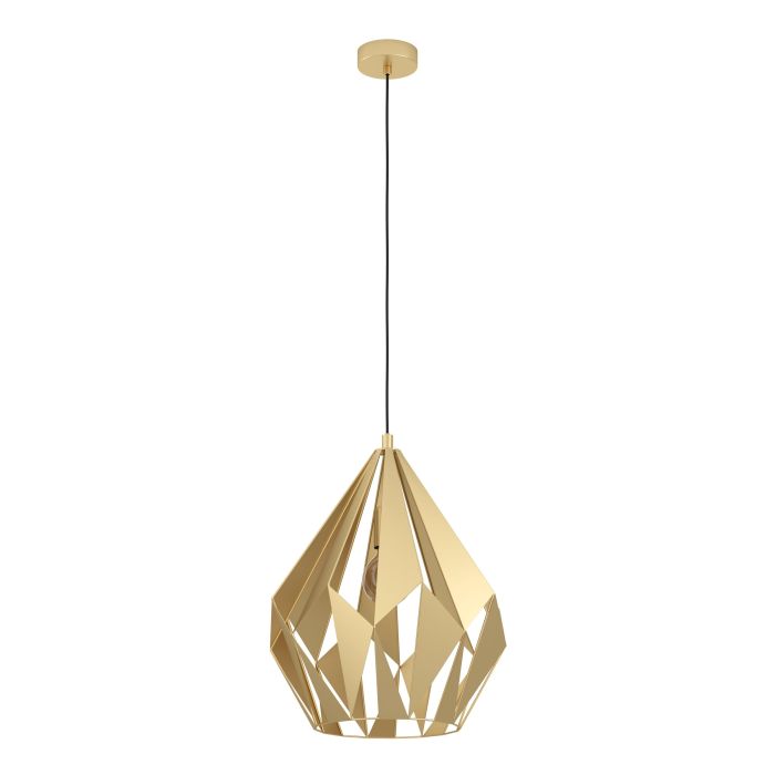 Carlton Matt Brass Large Prism Cut Pendant