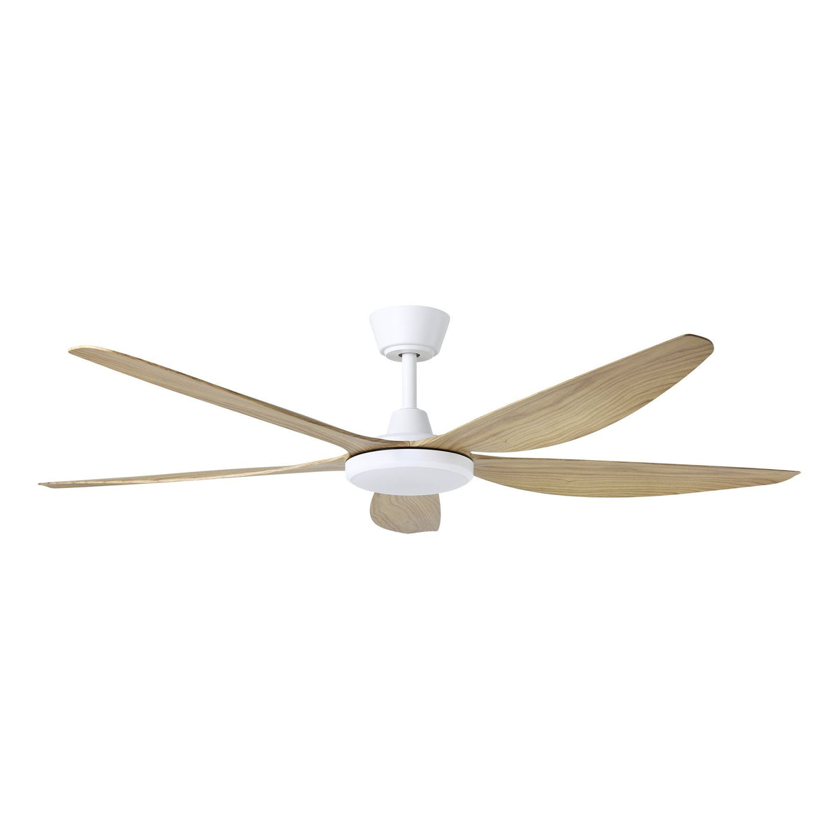 Miami 60"/1520mm 5 Blade White and Blackbutt with LED DC Motor ABS Ceiling Fan