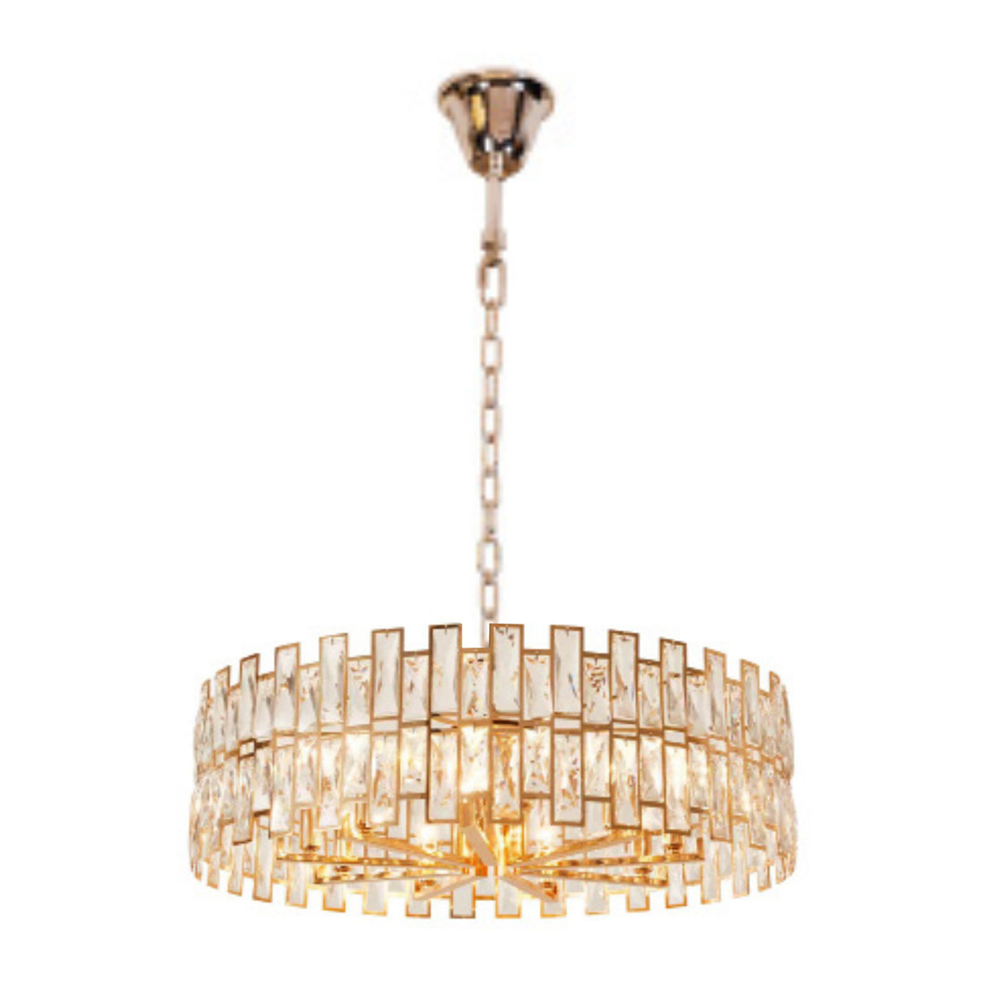 QL9007 520mm Gold 7-Light Round Crystal Traditional Pendant Fixture