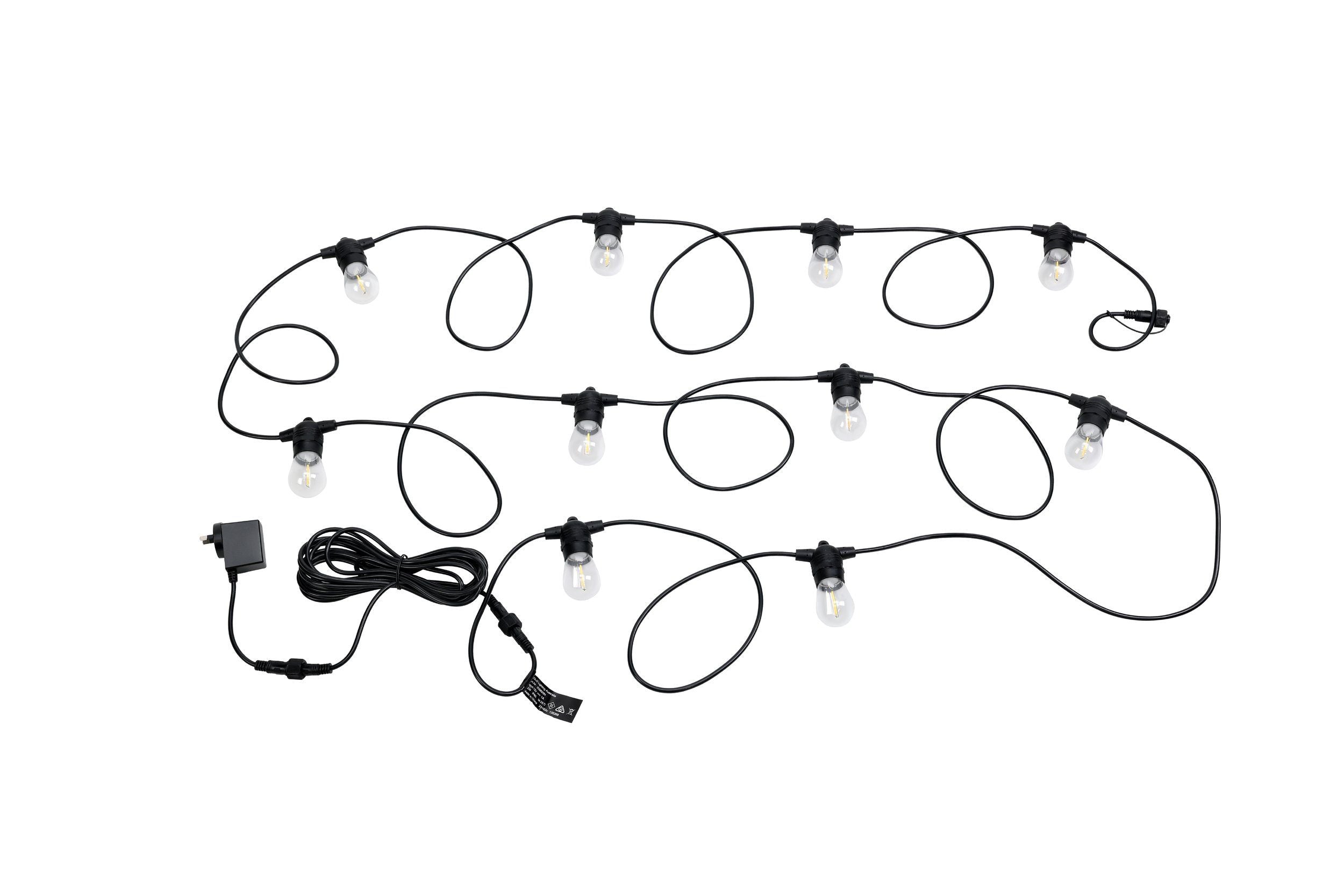 Festoon Black with 10-Light Warm White Kit