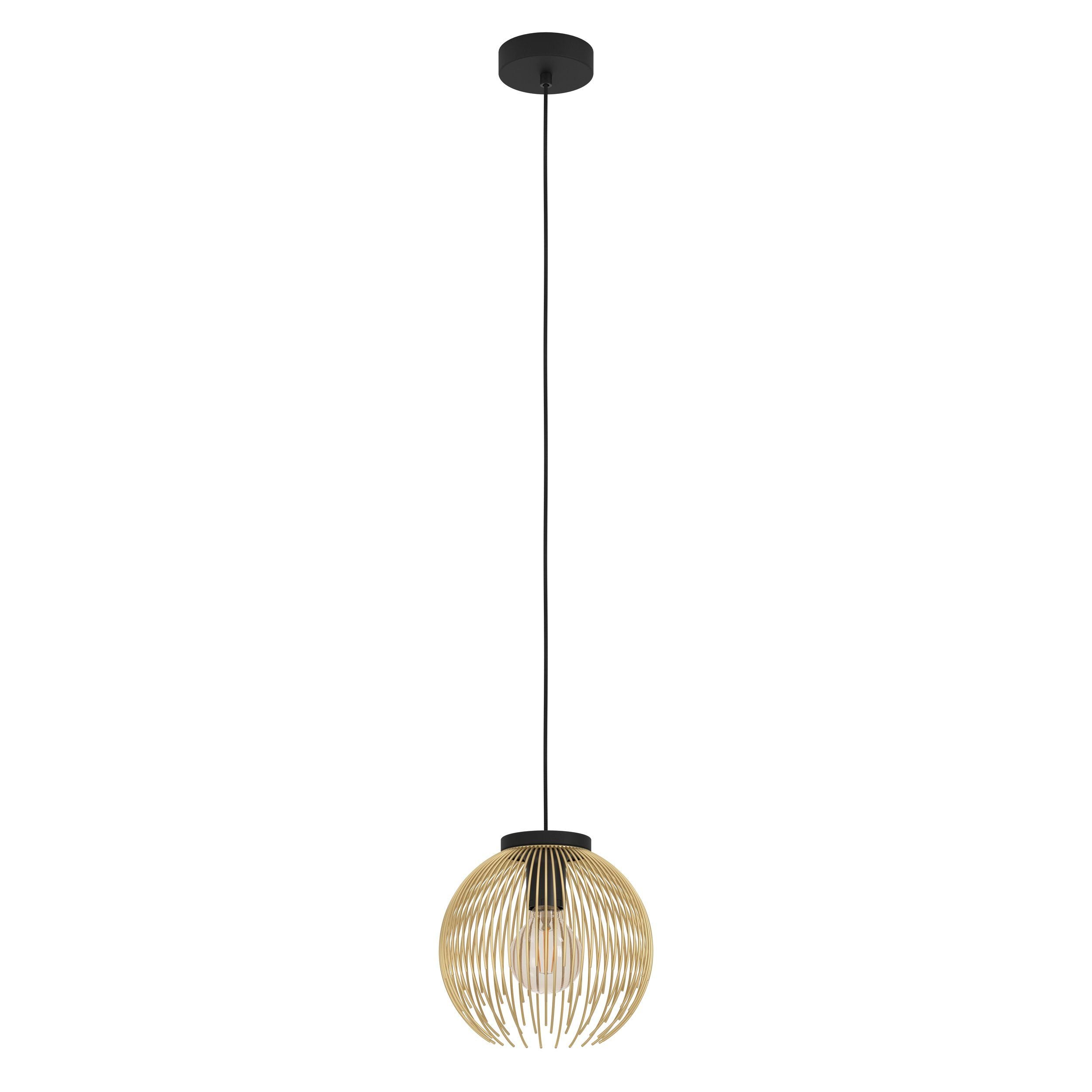 Venezuela Gold and Black Small Striped Metal Modern Pendant