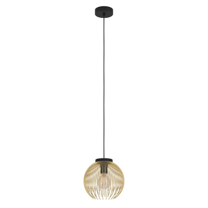 Venezuela Gold and Black Small Striped Metal Modern Pendant