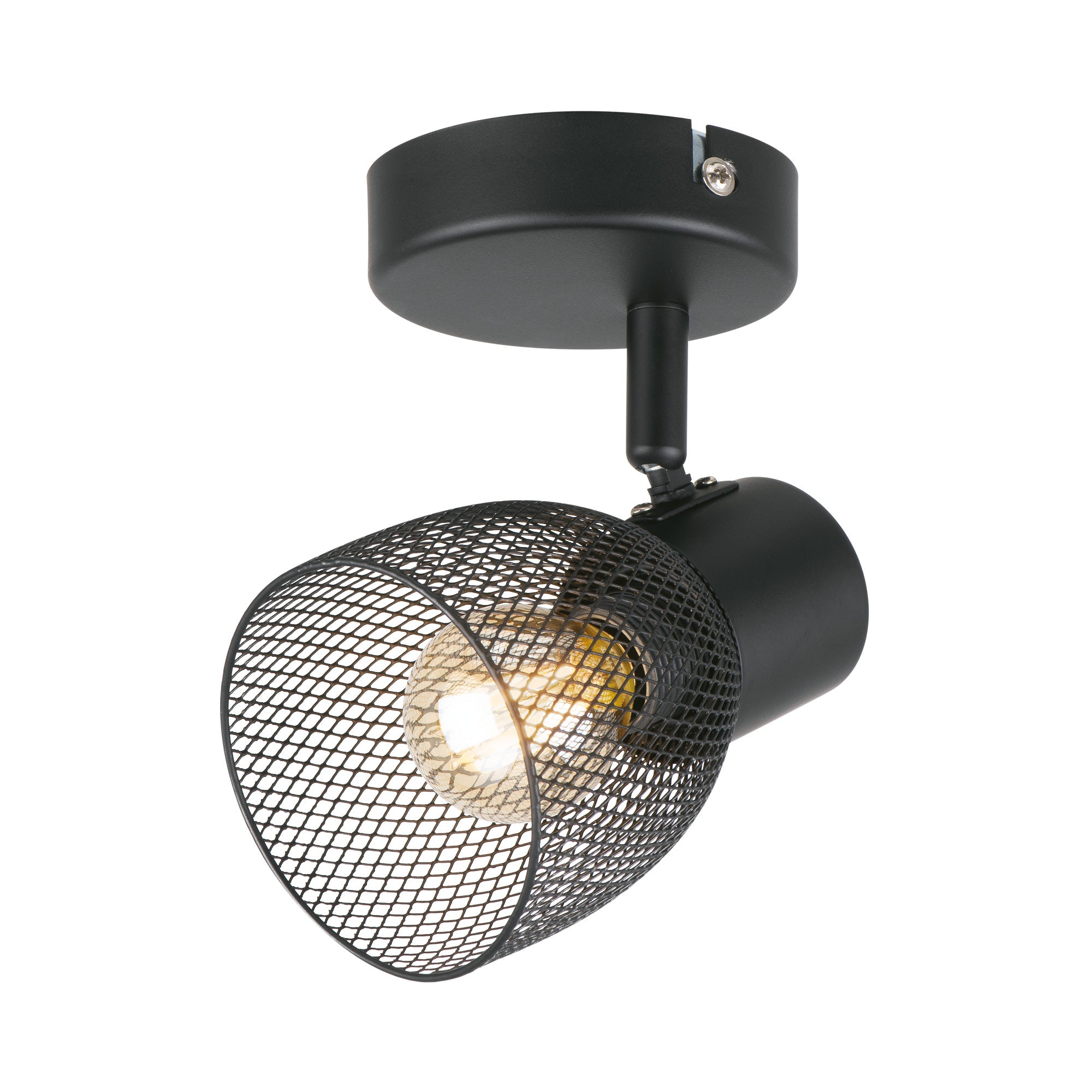 Emily Black Mesh 1 Light Modern Spotlight