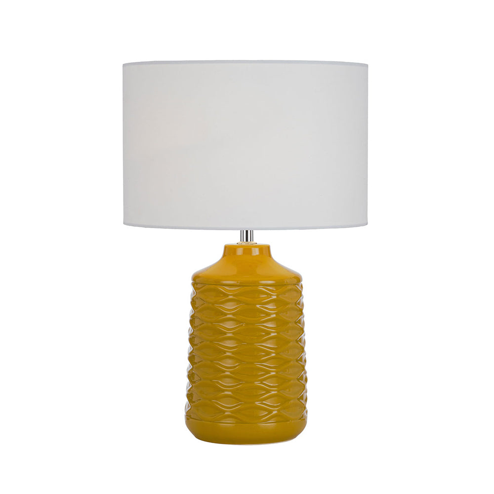 Agra Butterscotch and White Ceramic Table Lamp