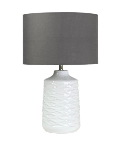 Agra White and Grey Ceramic Table Lamp