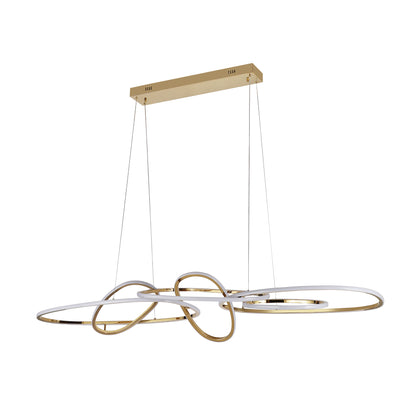 Armani Satin Gold 1600mm Tri-Colour Remote-Controlled LED Contemporary Linear Pendant