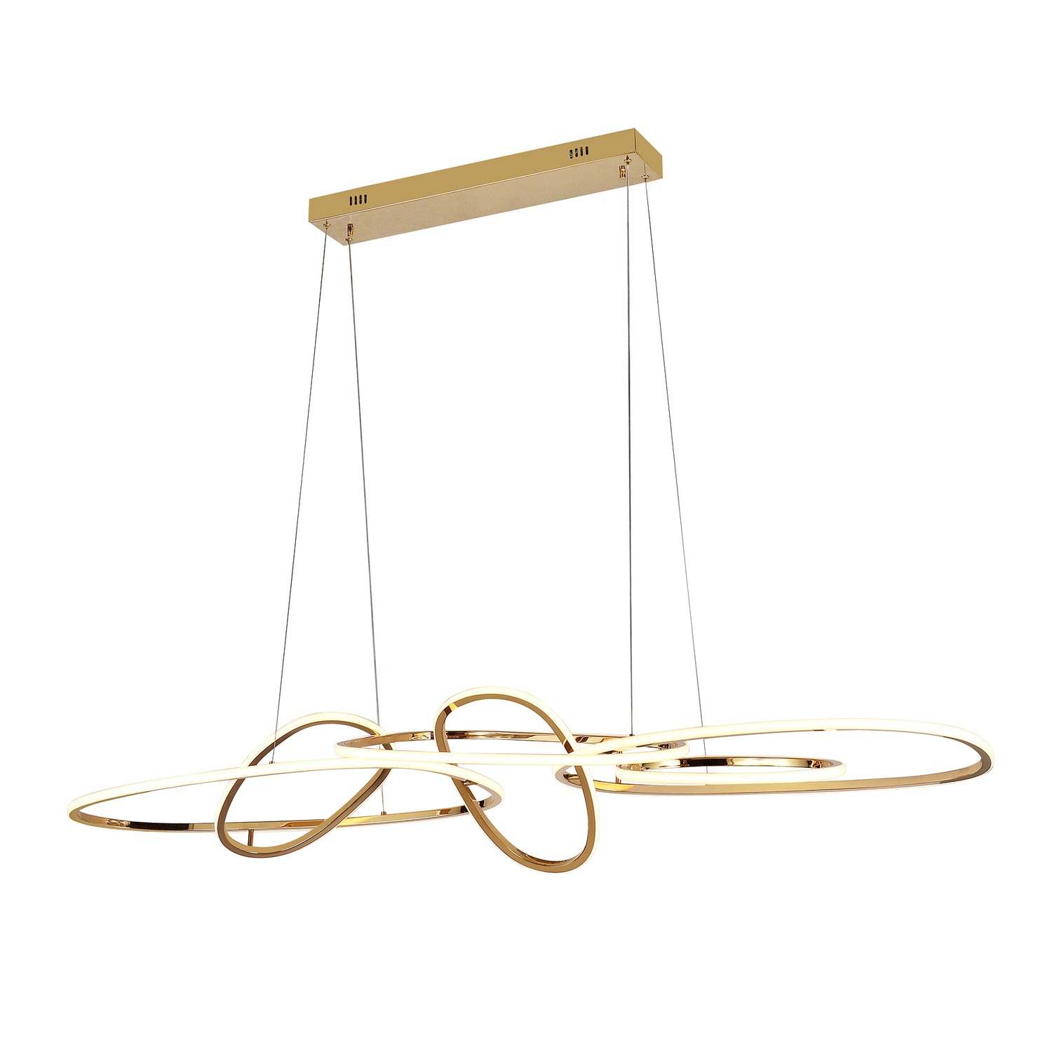 Armani Satin Gold 1600mm Tri-Colour Remote-Controlled LED Contemporary Linear Pendant