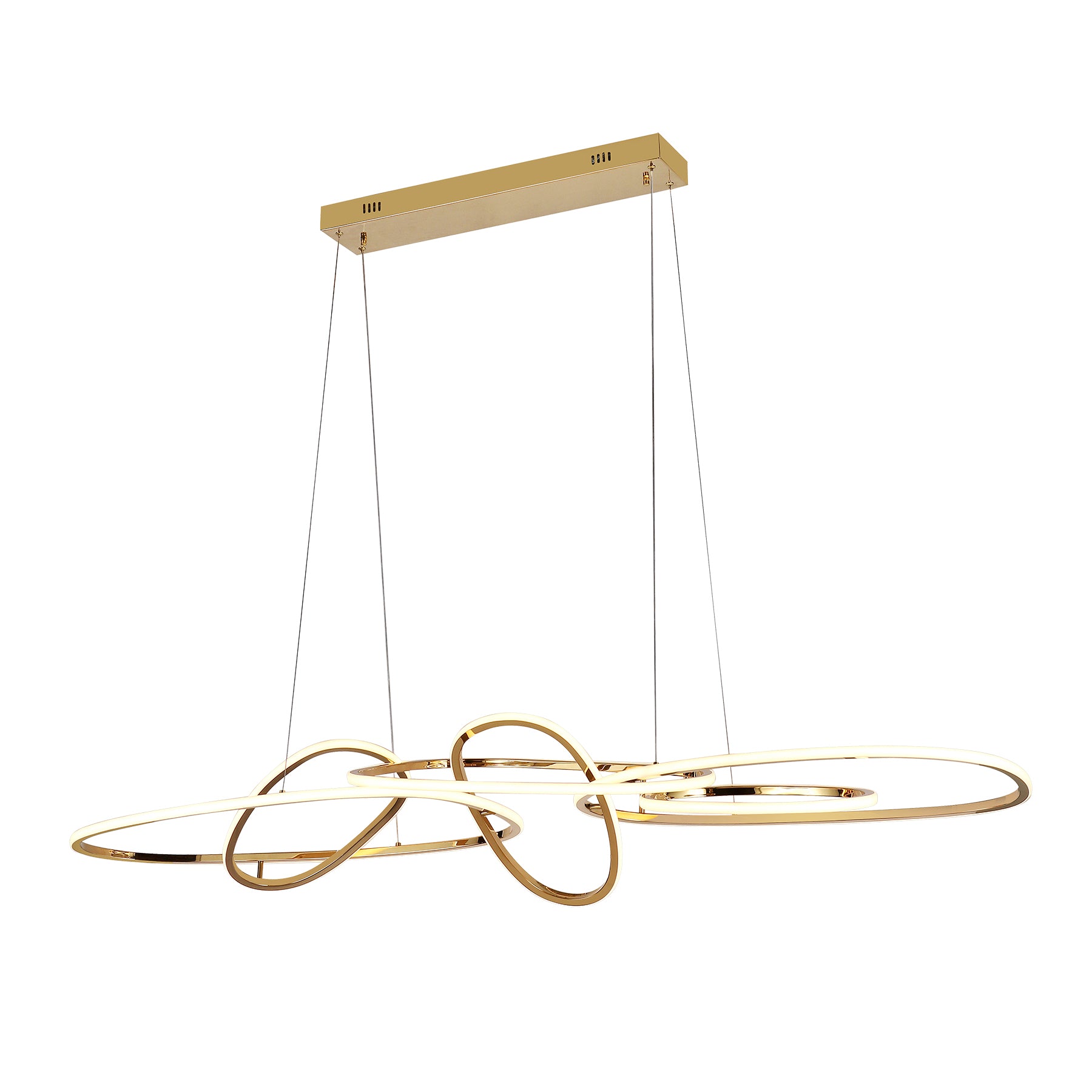 Armani Satin Gold 1600mm Tri-Colour Remote-Controlled LED Contemporary Linear Pendant