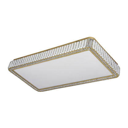 Asha 1200 Crystal with Gold Remote Controlled Tri-Colour LED Close to Ceiling