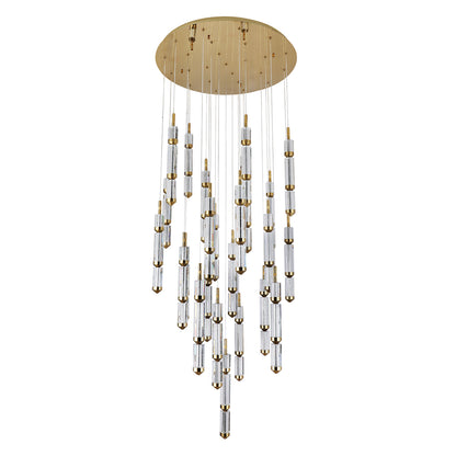 Athena 25 Light Round Bubble Crystal with Gold remote Controlled LED Contemporary Pendant