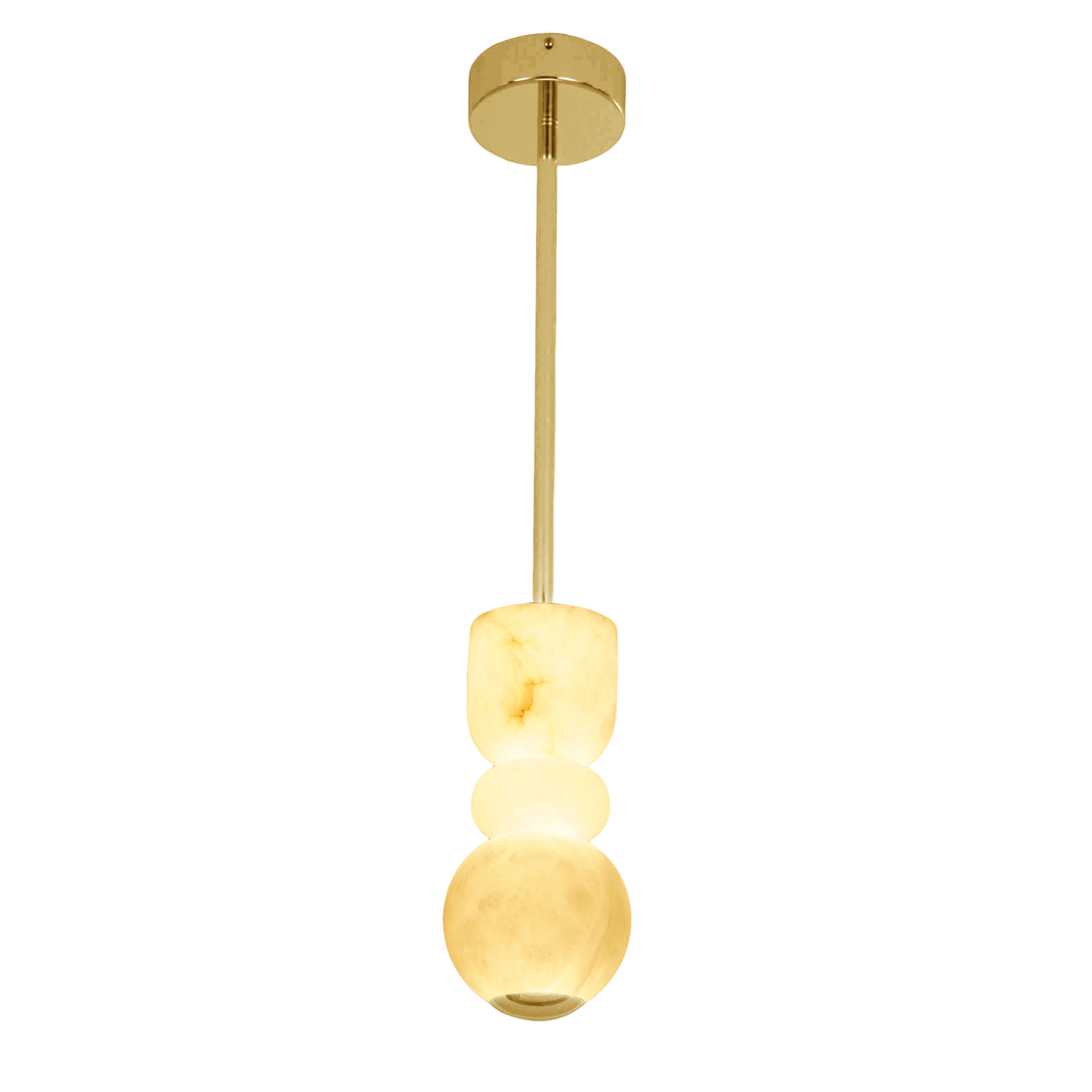 Bianca 120 3 Light Gold with Alabaster Tri-Colour Modern Pendant