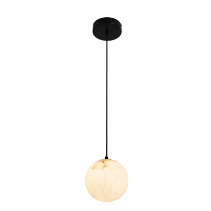 Bianca 150 1 Light Black with Alabaster Modern Pendant
