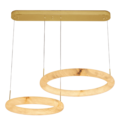 Bianca 2 Ring Gold with Alabaster Tri-Colour Remote Controlled Modern Pendant