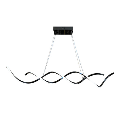Catania Pearl Black 1500mm Tri-Colour Remote-Controlled LED Contemporary Linear Pendant