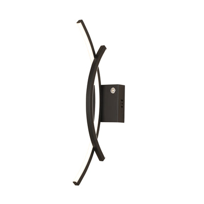 Catania Black Tri-Colour Remote-Controlled LED Contemporary Wall Light