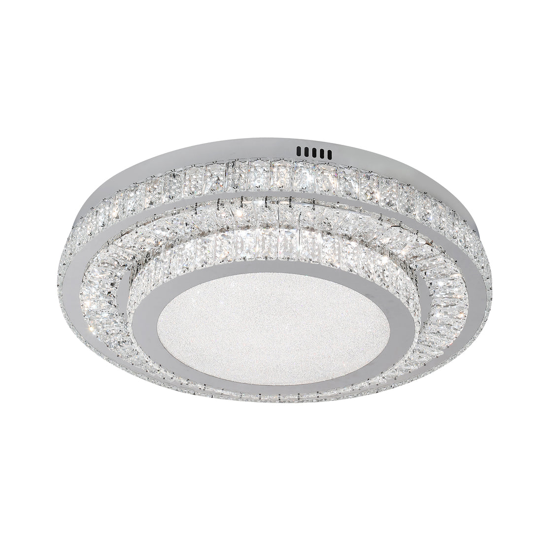 Cerroni 600 Chrome with Crystal Remote Controlled Tri-Colour LED Close to Ceiling