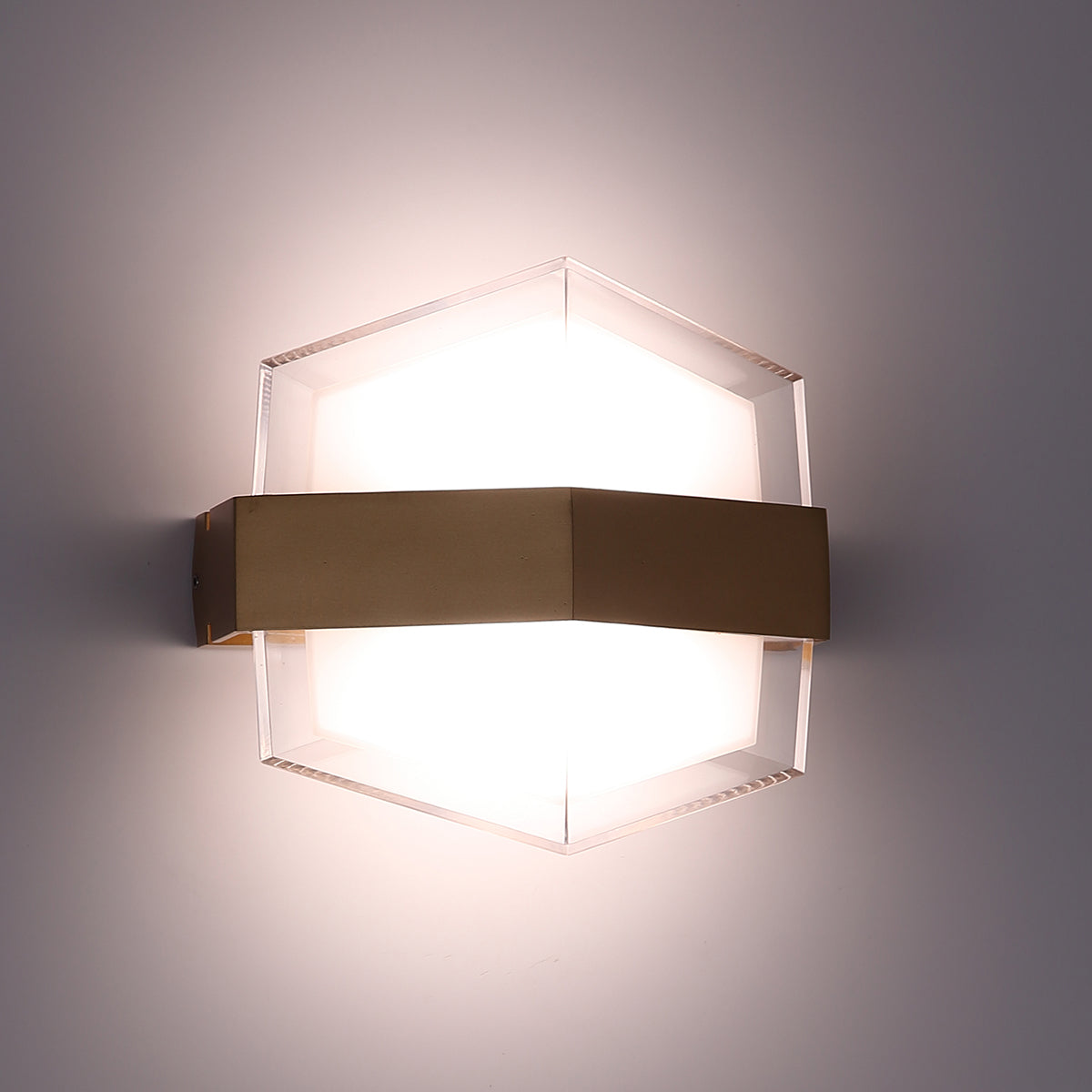 Conway Gold and Acrylic 2 Light Tri-Colour LED Contemporary Exterior