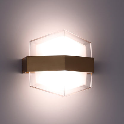 Conway Gold and Acrylic 2 Light Tri-Colour LED Contemporary Exterior