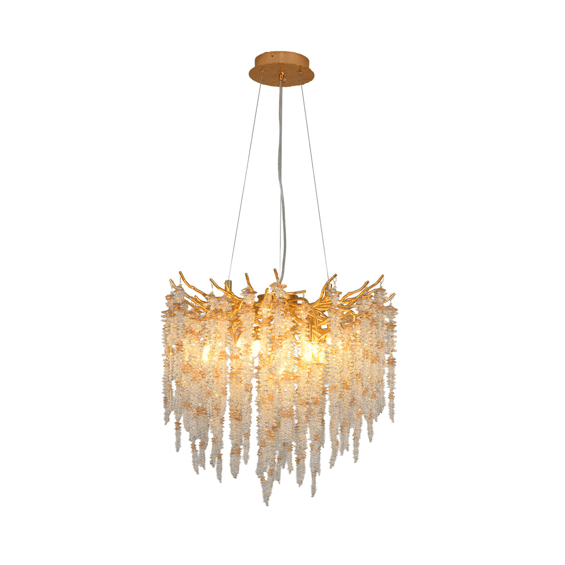 Coral 600mm Gold Organic Classic Clear and Amber Crystal Chandelier