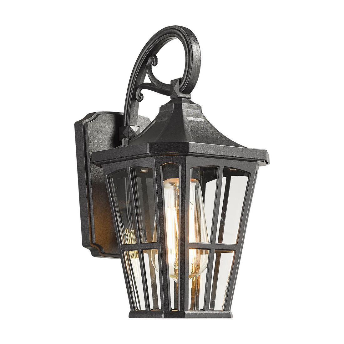 Croydon Small Black with Clear Glass Traditional Outdoor Coach Light