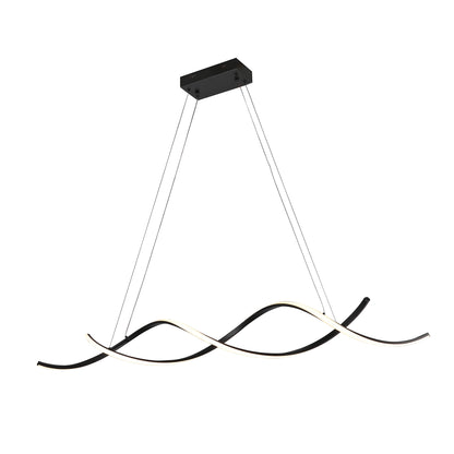 Dario Black 1400mm Tri-Colour Remote-Controlled LED Contemporary Linear Pendant