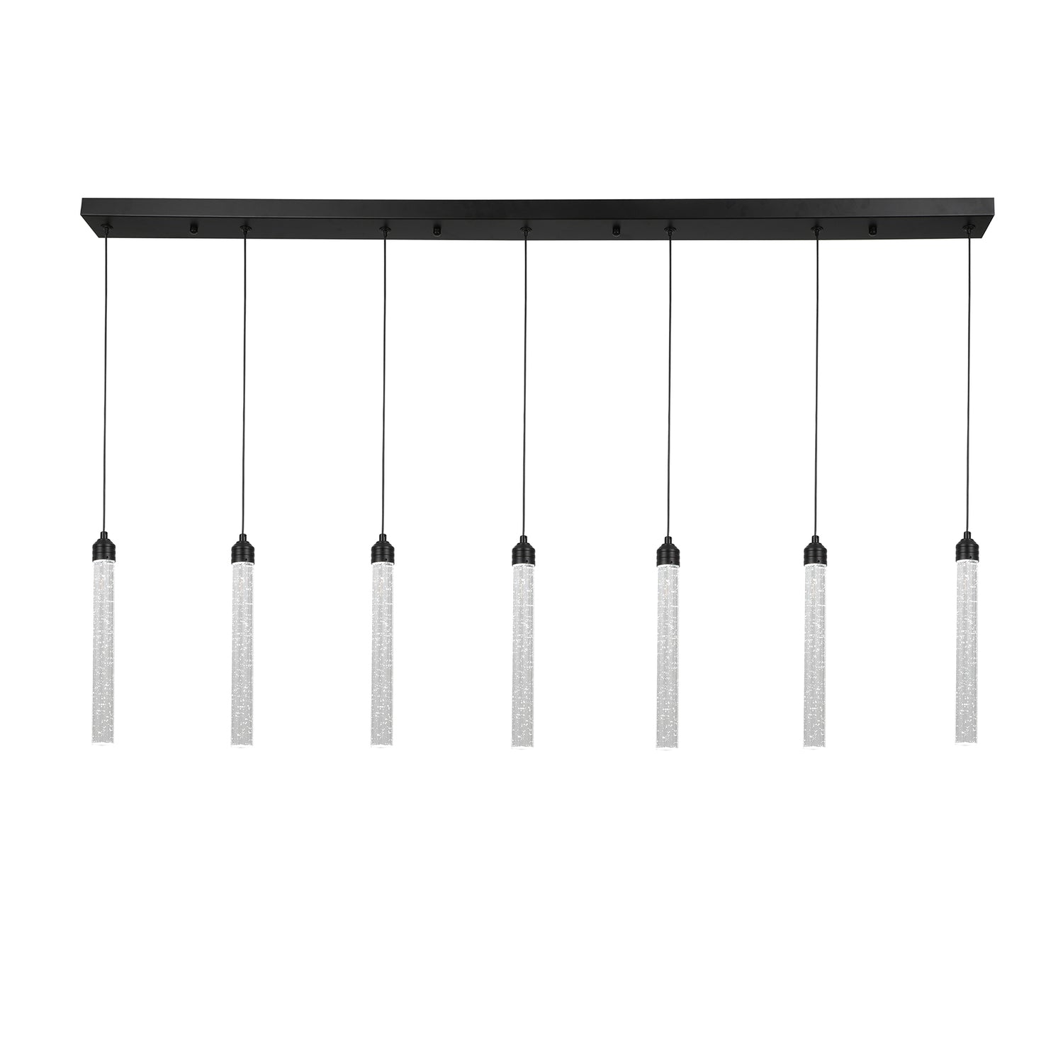 Desiree Black and Bubble Glass 150cm Linear Tri-Colour LED Pendant