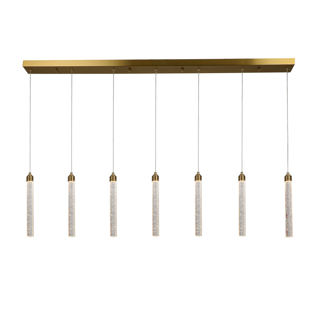 Desiree Gold and Bubble Glass 150cm Linear Tri-Colour LED Pendant