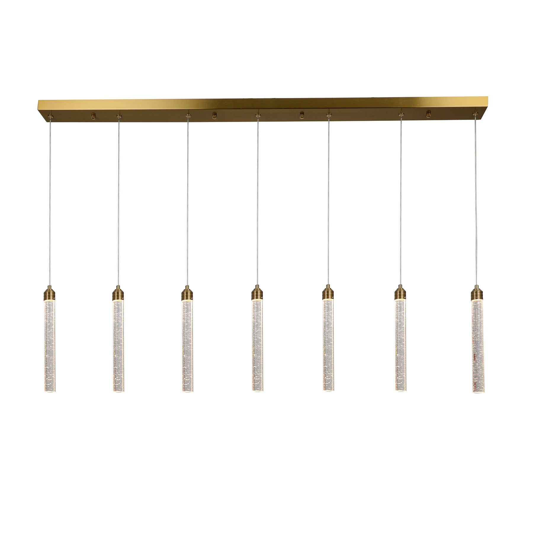 Desiree Gold and Bubble Glass 150cm Linear Tri-Colour LED Pendant