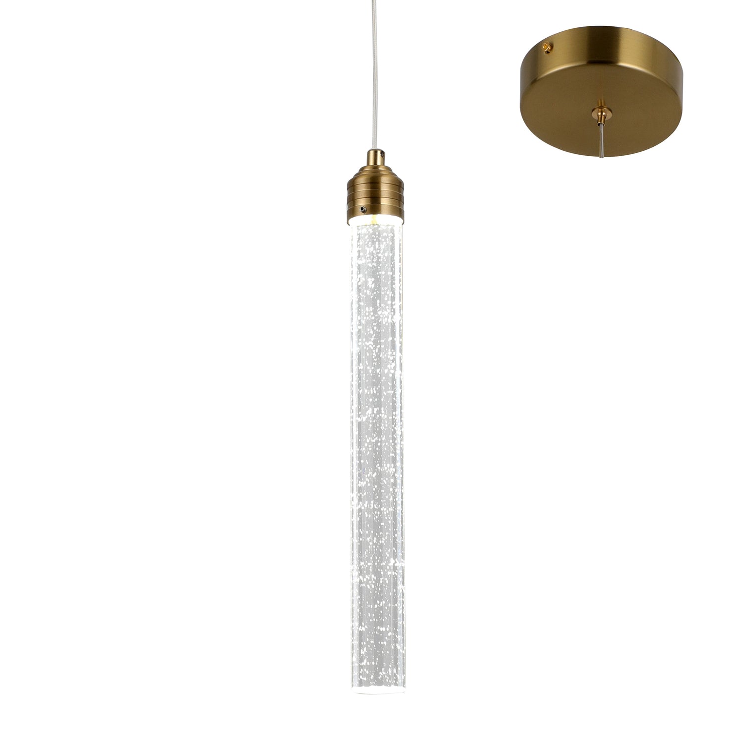 Desiree Gold and Bubble Glass 1-Light Tri-Colour LED Pendant