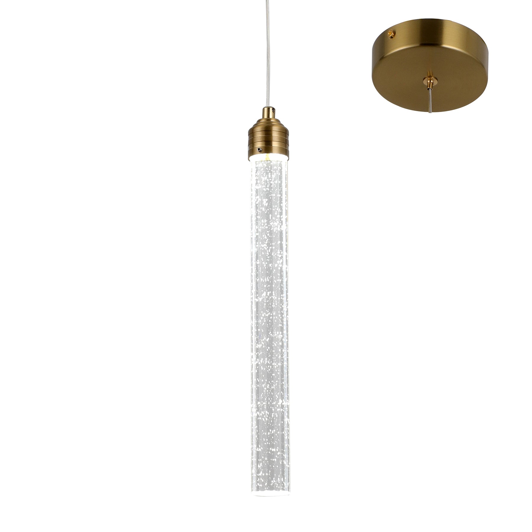 Desiree Gold and Bubble Glass 1-Light Tri-Colour LED Pendant