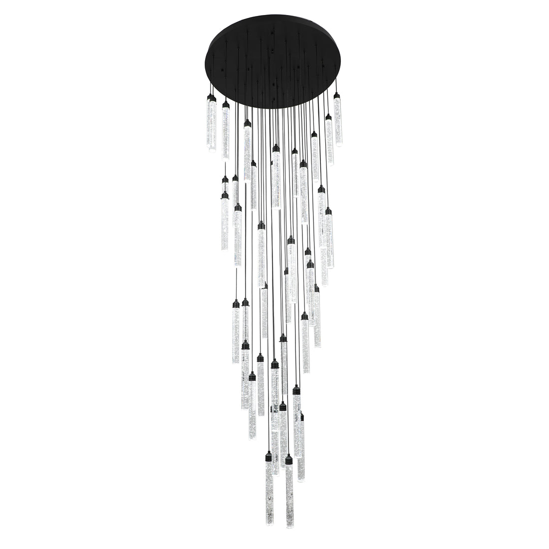 Desiree Black and Bubble Glass 40-Light Tri-Colour LED Pendant