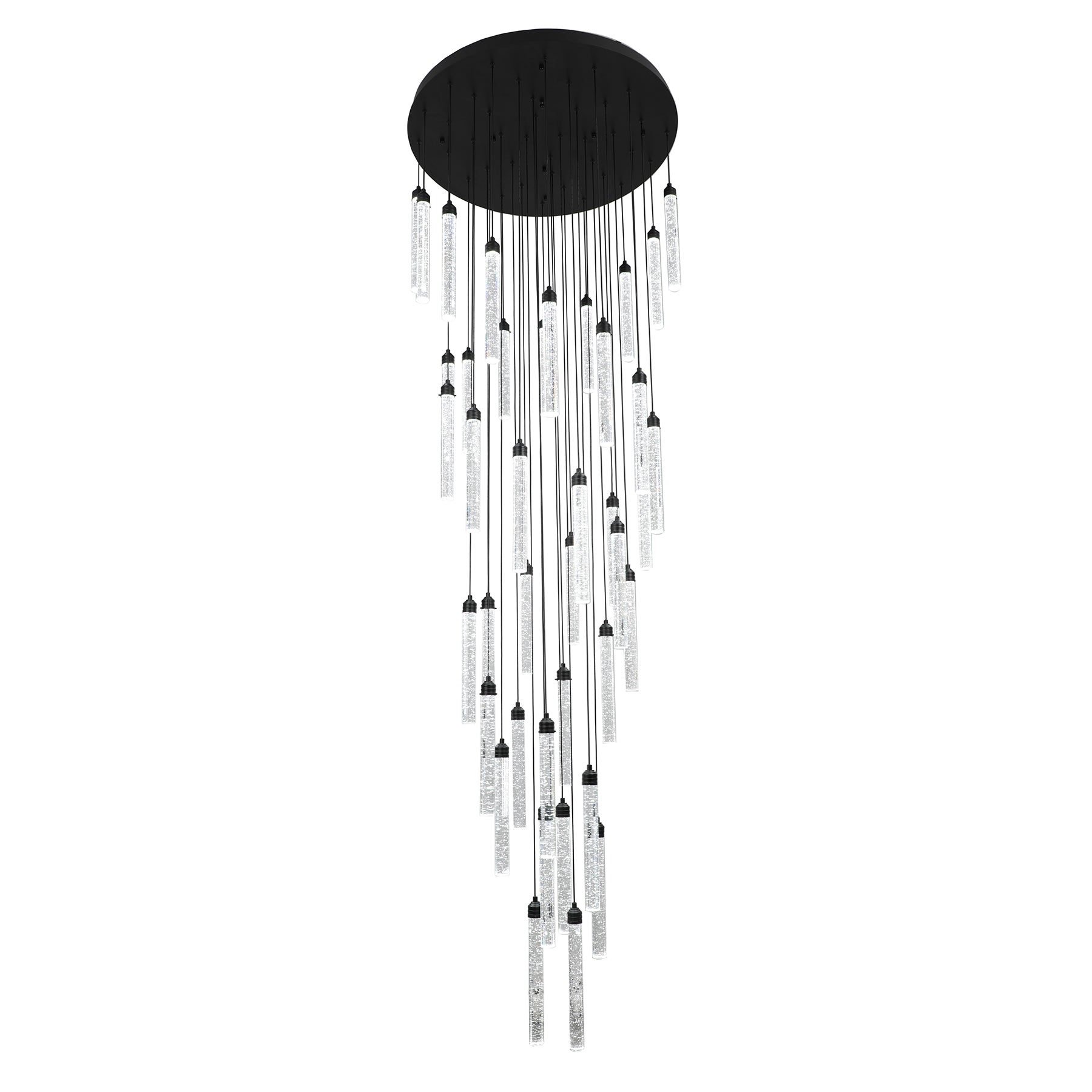 Desiree Black and Bubble Glass 40-Light Tri-Colour LED Pendant
