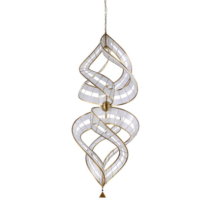Divina 2360mm Antique Brass Art Deco Tri-Colour Remote Control LED Feature Chandelier