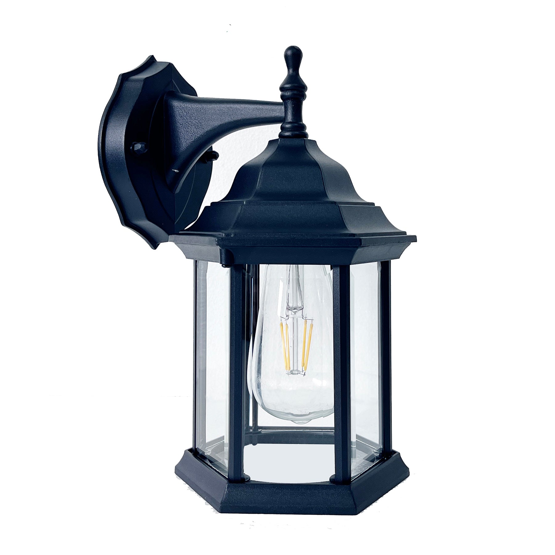 Doveton Black with Clear Glass Traditional Outdoor Coach Light