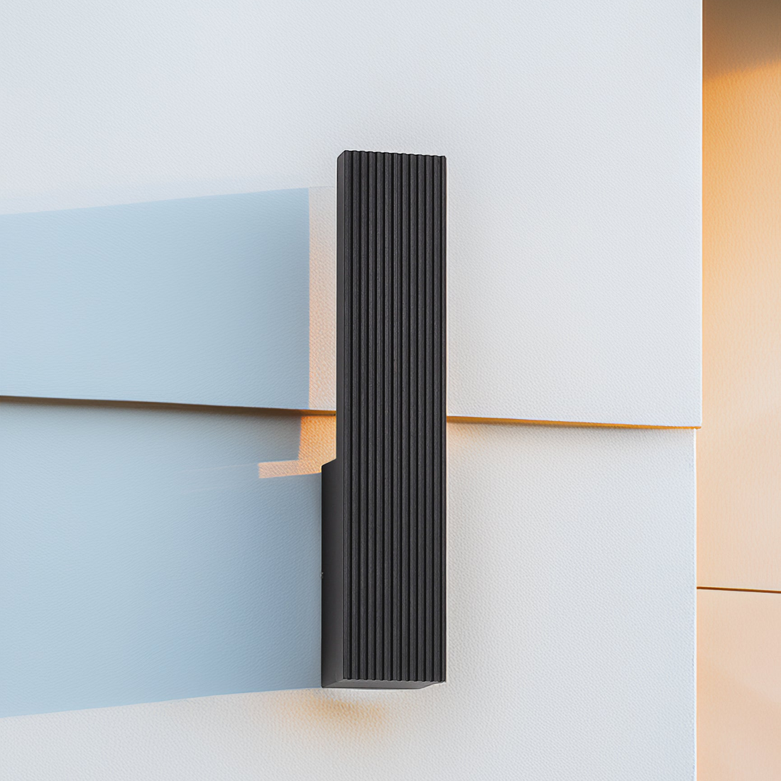 Enix 300mm Black Textured Tri-Colour LED Contemporary Exterior