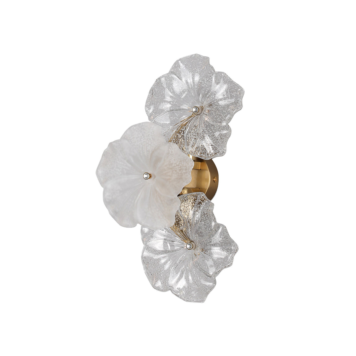 Florian 3 Piece Classic Leaf-Look Glass Wall Light
