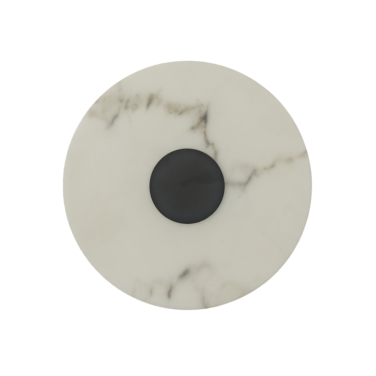 Gabriel 200 Black Round Marble-Look Polyresin Wall Light