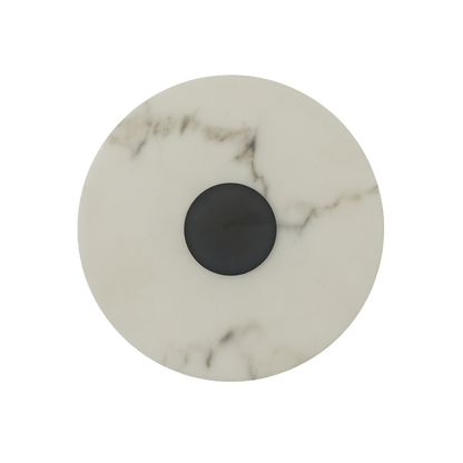 Gabriel 200 Black Round Marble-Look Polyresin Wall Light