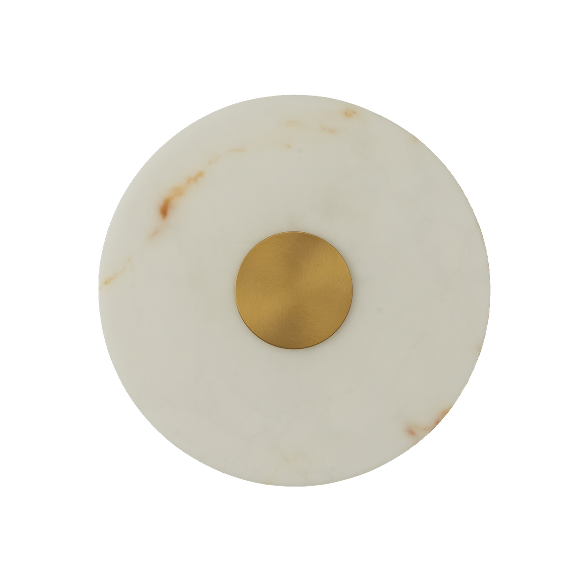Gabriel 200 Antique Brass Round Marble-Look Polyresin Wall Light