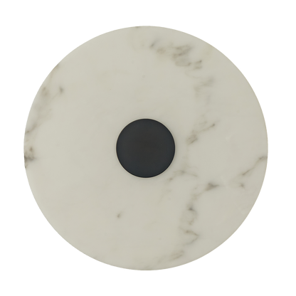 Gabriel 250 Black Round Marble-Look Polyresin Wall Light