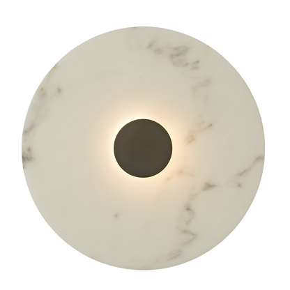 Gabriel 250 Black Round Marble-Look Polyresin Wall Light