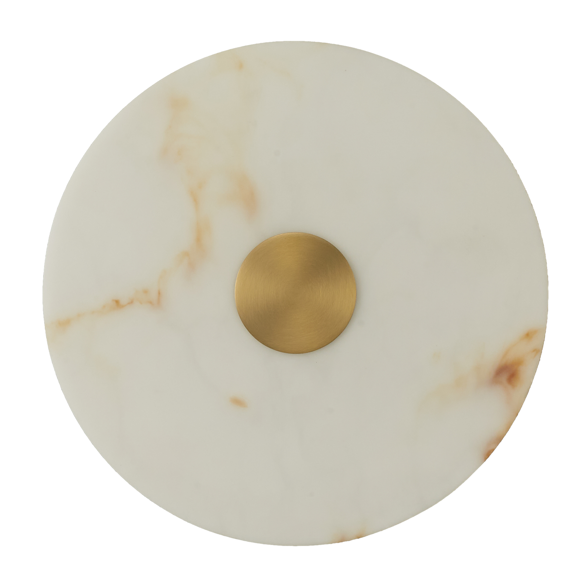 Gabriel 250 Antique Brass Round Marble-Look Polyresin Wall Light