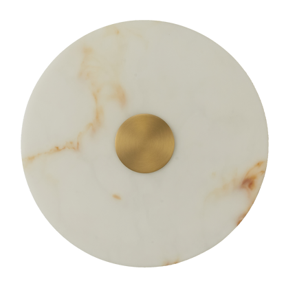 Gabriel 250 Antique Brass Round Marble-Look Polyresin Wall Light