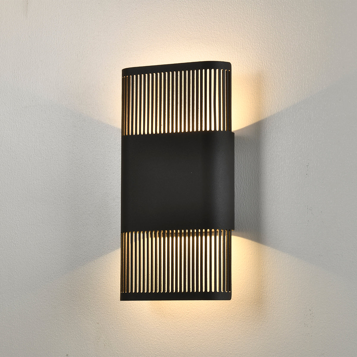 Haxby Black Up and Down 2 Light Tri-Colour LED Contemporary Exterior